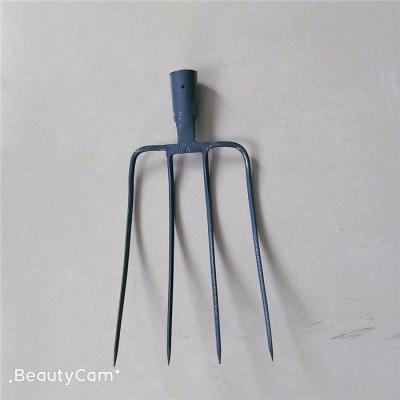 China Carbon Steel Railway Steel Forged 4 Blue Tine Garden Fork Head F102 for sale