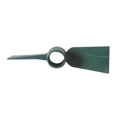 China Hot Sale P406 Outdoor Garden Hotel Farm Pickaxe Hardened Green Round Handle Steel Pickaxe for sale