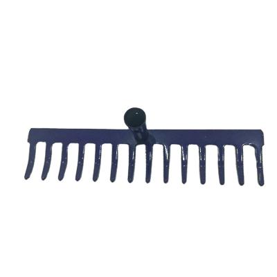 China Blue Garden Rake 16Teeth Metal Sand Soil Garden Rake Without Handle for sale