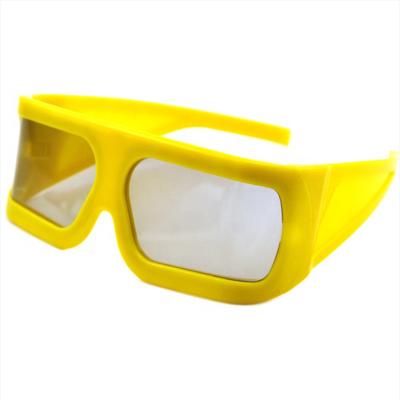 China Big Frame Plastic Yellow 3d Movies Large Watching Linear Glass Circular Polarized 3d Glasses For 3D 4D 5D Theater for sale