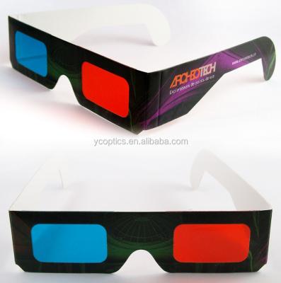 China Cheap Watching 3D Video or Movie Price Anaglyph 3d Glasses Custom Design Paper 3D Glasses for Cinema and Promotional Gifts for sale