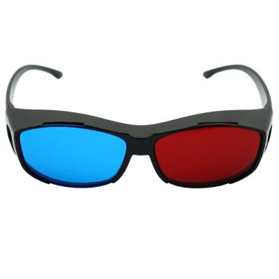 China Red Plastic 3d Viewing Movies Glasses / Cyan Plastic Anaglyphic Red / Blue Large 3d Glass Frame for sale