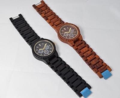 China Natural Handmade Wood Alarm Watches For Man And Women, Brand Japanese Movement, Water Resistant for sale