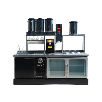 China Single-temperature commercial black titanium stainless steel hot drink bar counter for bubble tea shop for sale