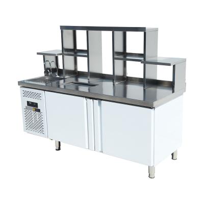 China Custom Single-temperature Stainless Steel Drinks Milk Tea Shop Bar Bubble Tea Counter for sale