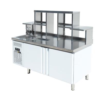 China Hot Selling Single-temperature Stainless Steel Commercial Beverage Bubble Tea Operating Counter for sale