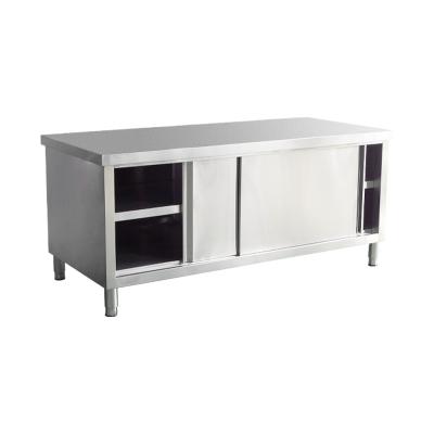 China Sliding door worth buying commercial stainless steel hotel counter storage kitchen for sale