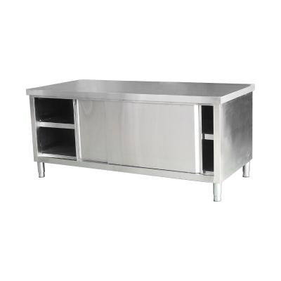 China Wholesale Custom Sliding Door Restaurant Stainless Steel Sliding Door Kitchen Bench Cabinet for sale