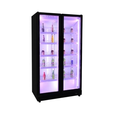 China Single-Temperature Retail Display Beverage Bar Beer Wort Fridge Glass Wine Cooler for sale