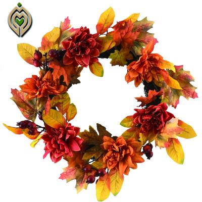 China Environmentally friendly garland can be hung style home flower autumn decoration leaves yellow berry for sale