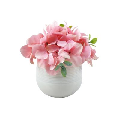 China Wholesale Indoor Simulated Natural Touch Artificial Flower Flowerpot Wedding Decoration and Plants Decorative Hydrangea Flowers for sale