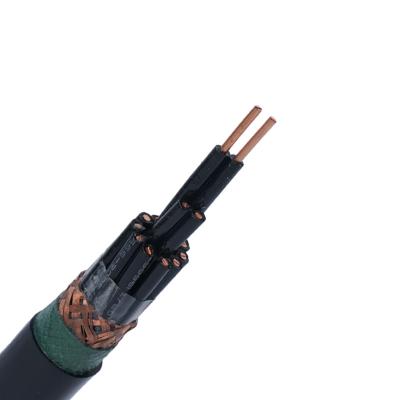 China Full Control Copper Stranded Double KVVP Shielded Braided Cable 4 Cores 4x2.5mm Industrial Power Wire Electrical Control Cable for sale