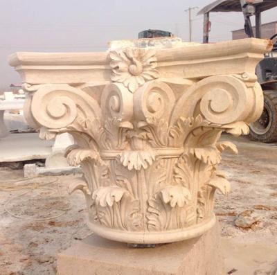 China Traditional Customized Traditional Hand Carved Marble Stone Pillar Sculpture for sale