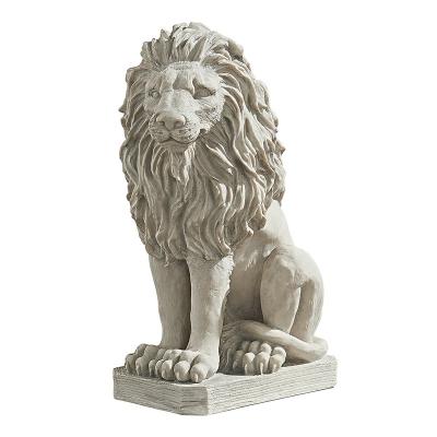 China Large Size Natural Marble Customized Traditional Lion Stone Sculpture For Outdoor Decoration for sale