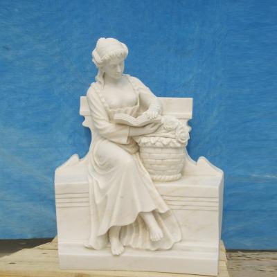 China Traditional Customized Hand Carved Life Size Marble Beauty Woman Figure Sculpture for sale