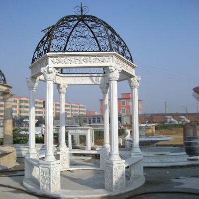 China High Quality Modern Marble Statue Gazebo Customized White Marble Gazebo for sale