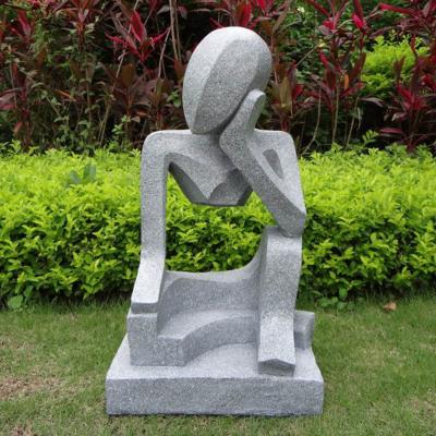 China Traditional outdoor garden thinker style character stone sculpture life size decoration for sale for sale