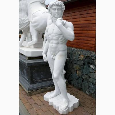 China David Statue by Toscano Michelangelo of Traditional Natural White Marble Garden Design Large for Sale for sale