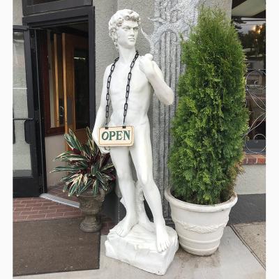 China Naked Man David Greek Sculpture Human Life Size Natural Classic White Marble Statue Custom Made Traditional Stone for sale