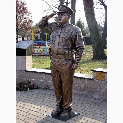 China Western Custom Bronze Kneeling Soldier With Gun Statue Brass Statue Man Sculpture For Sale for sale