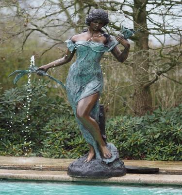 China Worldwide Customized Bronze Woman Fountain Statue for sale