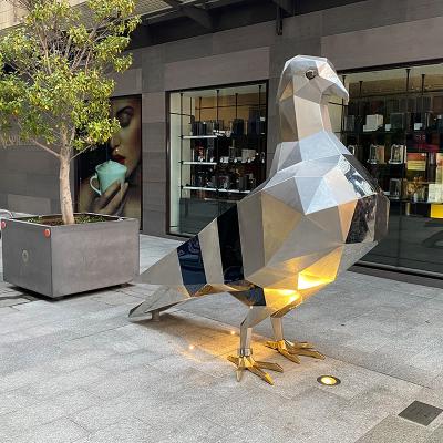 China Europe Customized Polished Stainless Steel Giant Pigeon Sculpture For Outdoor Decoration for sale