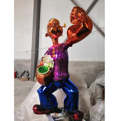 China China Park Stainless Steel Art Sculpture Device Popeye Statues Stainless Steel Painting Sculpture for sale