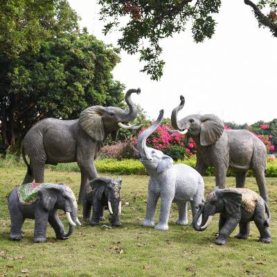 China Customized Lifestyle Worldwide Fiberglass Elephant Sculpture Statue for sale