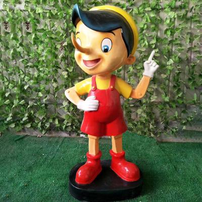 China Customized Western Fiberglass Resin Pinocchio Life Size Statue For Decoration for sale