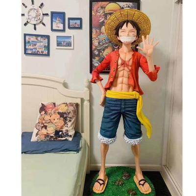 China Europe Customized Popular Japanese Anime Character Sculpt Luffy Sauron One Piece Life Size Resin Open Statue For Sale for sale