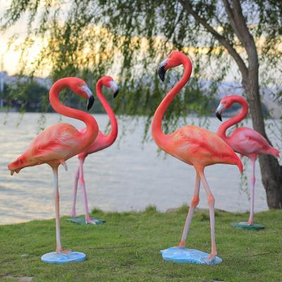 China Worldwide Customized Pink Fiberglass Flamingo Statue for sale