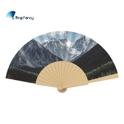 China China Natural Eco - Friendly Traveling Portable Wooden Hand Fan As A Souvenir for sale