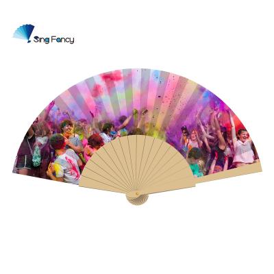 China China Carnival Moments Personalized Wooden Decorative Portable Folding Hand Fans for sale