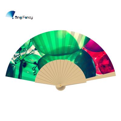 China China Colorful Hot Sale Promotional OEM Wooden Folding Hand Fans for sale