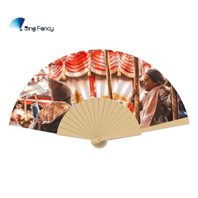 China China Amusement Park Promotion Gifts Popular Wooden Durable Printed Fans for Joyful events for sale