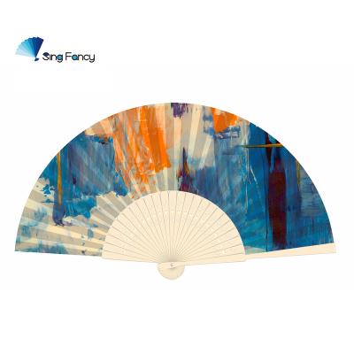 China China Chinese Bamboo Manual Popular Cloth Painting Folding Fans As Business Gifts for sale