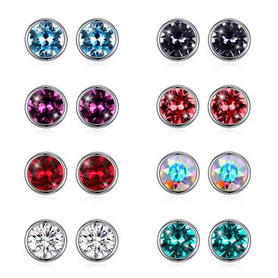 China 2019 Fashion Zircon Stud Earring Silver Crystal 925 Sterling Silver Earring for sale