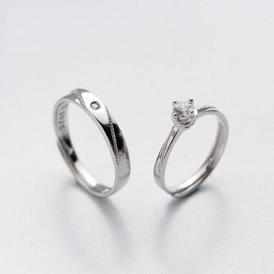 China New Fashionable Valentine's Day 925 Silver Jewelry Couple Rings Diamond Rings Engagement for sale