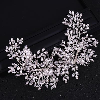 China Alloy/Rhine Stone/Handmade Clear Rhinestone Crystal/Pearl Wing Wedding Hair Comb for Bridal Hair Accessories for sale