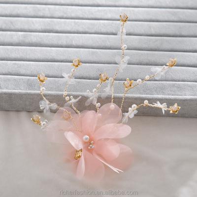 China Bridal Hair Accessories Handmade Rose Flower Hair Clips for sale