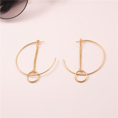 China Hiphop Fashion 18K Gold Plated Stainless Steel Hoop Earrings Wholesale Earring Jewelry For Women Jewelry for sale