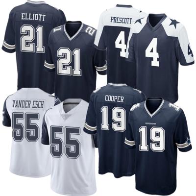 China 4# Prescott Jersey 21# Elliott American Football Jerseys 19#cooper 82#witten dots antibacterial logo for men for sale