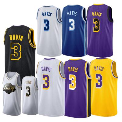 China Shirts & Tops Customized Jersey Design Basketball Shorts Sublimated #3 Anthony Davis Basketball Jersey for sale