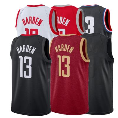 China Antibacterial Embroidered Basketball Men's #13 James Harden Basketball Jersey Red/Black Tank Top for sale