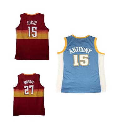 China Wholesale Antibacterial MEN'S MURRAY 27 JOKIC 15 Anthony 15 Red Basketball Tank Tops Blue for sale