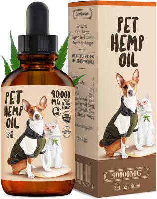 China Health Protects Highest Strength 60ml 90000MG Pampers Hemp Seed Oil For Dogs Pet Anxiety Relief for sale