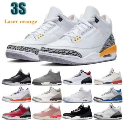 China Good Quality Basketball Shoes Rubber Sports Sneakers Running aj3 Retro Red Shoes Men's Cardinal Shoes for sale