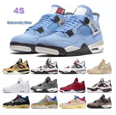 China Red White Black Cat Fitness Walking Shoes Rubber Upper Zapatillas Sneakers Low Mid High Jordan 4 Retro Basketball Shoes for sale