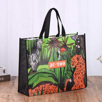 China Wholesale Customized Matte Eco-friendly Handled Laminated Handled Recycled Reusable Non Woven RPET Shopping Bag PET Bag for sale