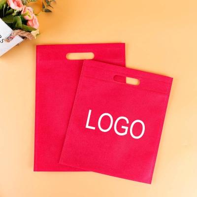 China PUNCH Wholesale Custom New Design Logo Printed D Cut Nonwoven Colorful Cheap Nonwoven Shopping Bag for sale